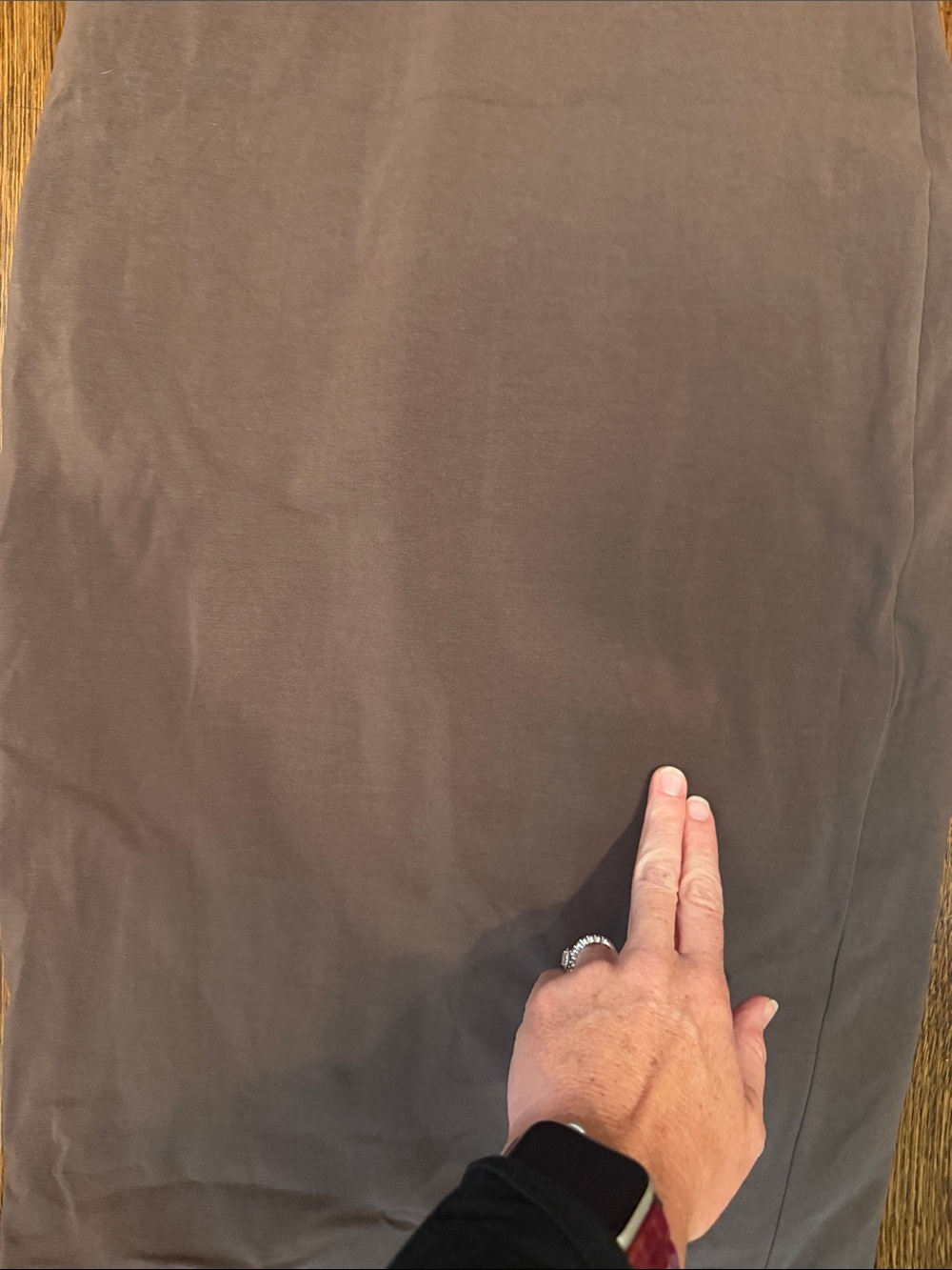 SKIMS Chocolate Brown Short-Sleeve Maxi Dress with Slit in Back - Picture 11 of 12